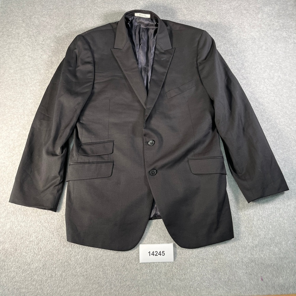Joseph Abboud 100% Wool Blazer Jacket Mens 46L Black Notch Lapel Slim Fit